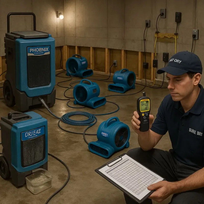 Structural Drying and Dehumidification process in Selma, CA